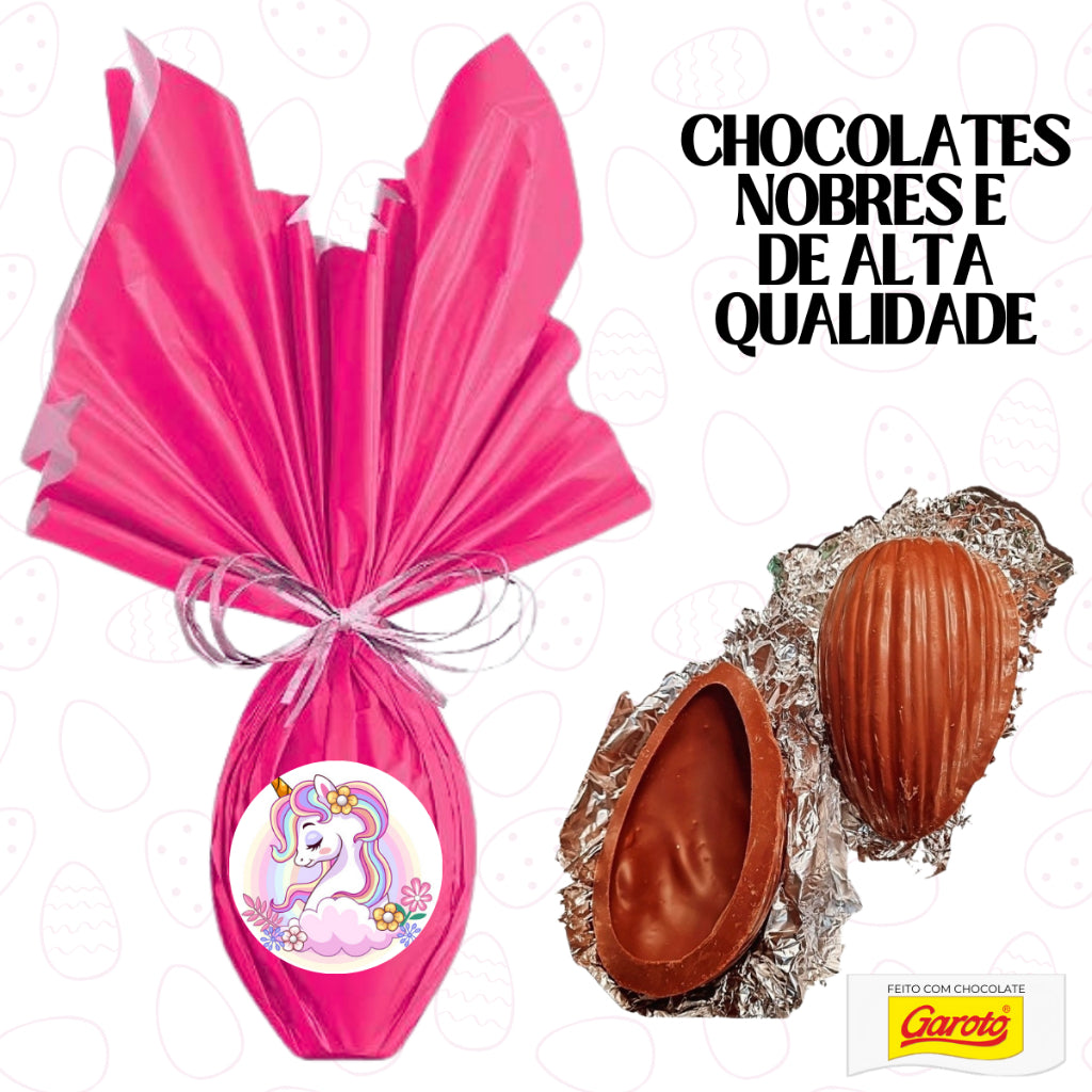 Kit Ovo de Páscoa 250g + Bolsa Unicórnio!