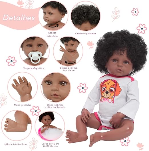 Bebê Reborn Realista - Cacheada + Acessórios