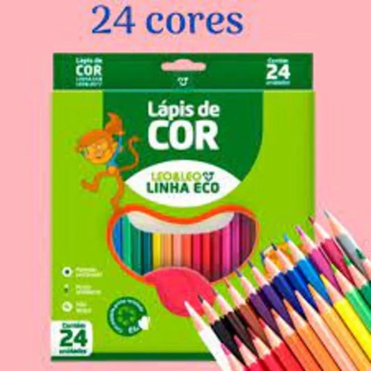 Lápis De Cor Leo & Leo 24 Cores (Ponta Resistente)