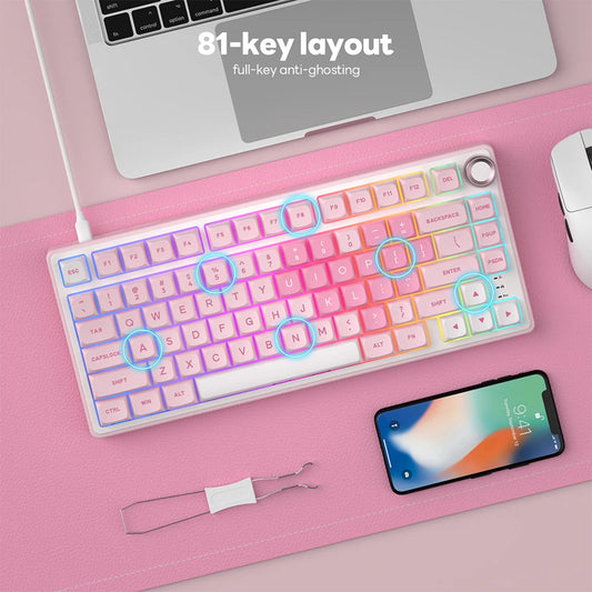 Teclado Gamer - RK R75 Rosa