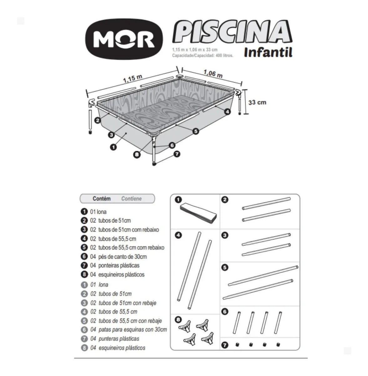 Piscina Infantil – 400 Litros