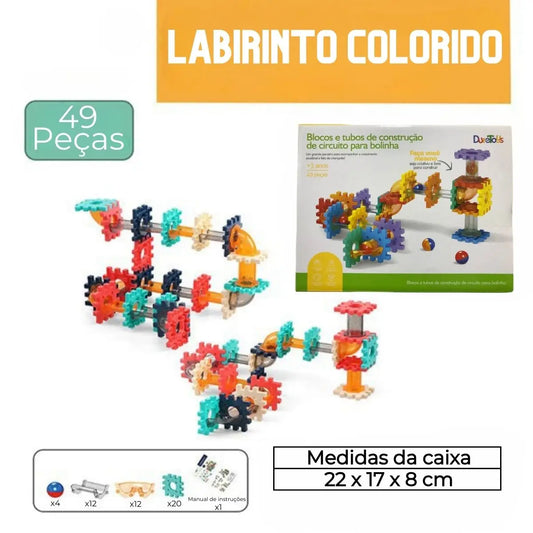 Brinquedo Modular 49 Peças – Circuito de Bolinhas Colorido