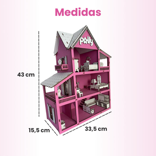 Casinha de Boneca com Móveis e Parque (MDF)