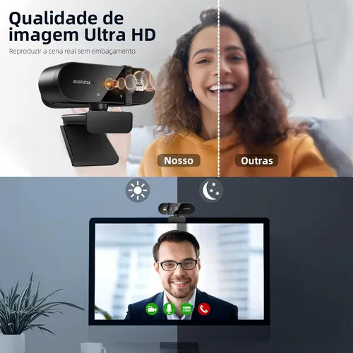 Webcam 1080p Sem Fio 120° com Microfone