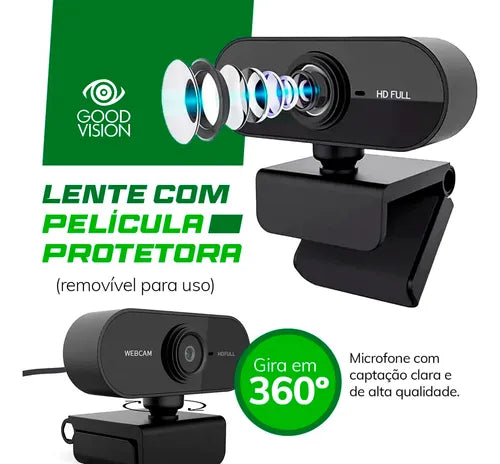 Webcam Full HD com Microfone (1080p)