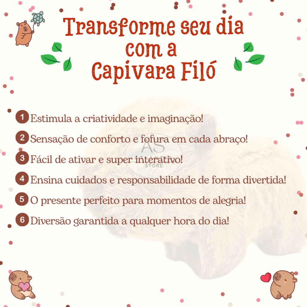 Pulseira Capivara de Pelúcia