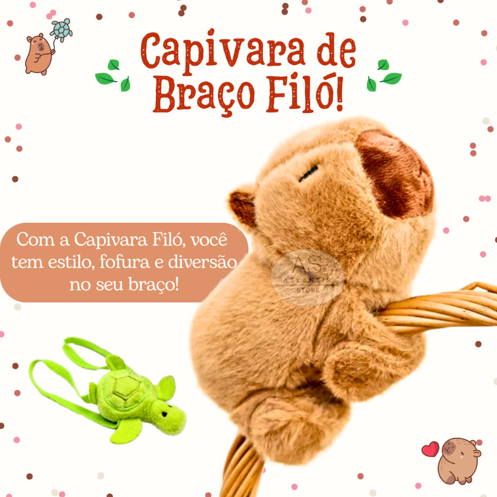 Pulseira Capivara de Pelúcia