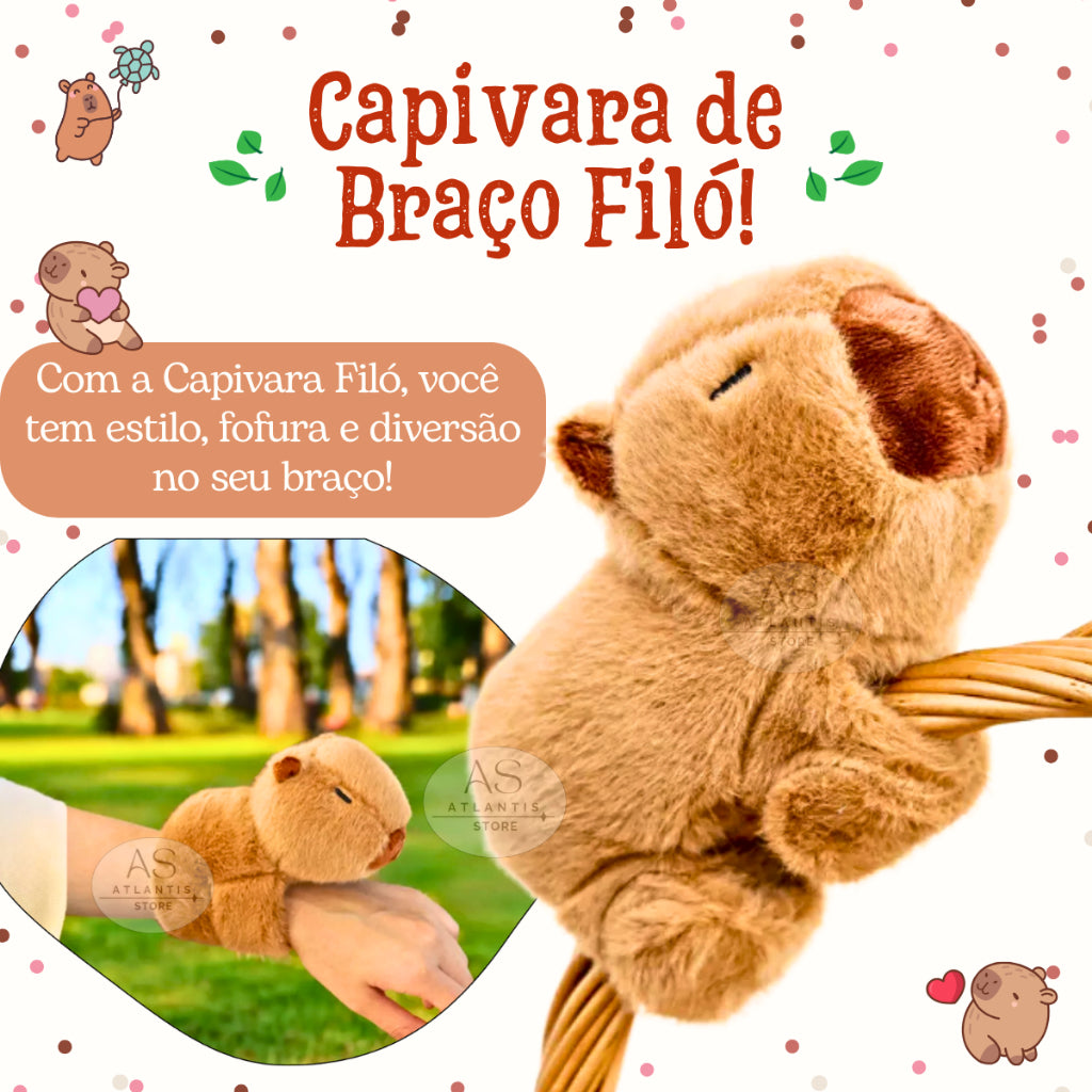 Pulseira Capivara de Pelúcia