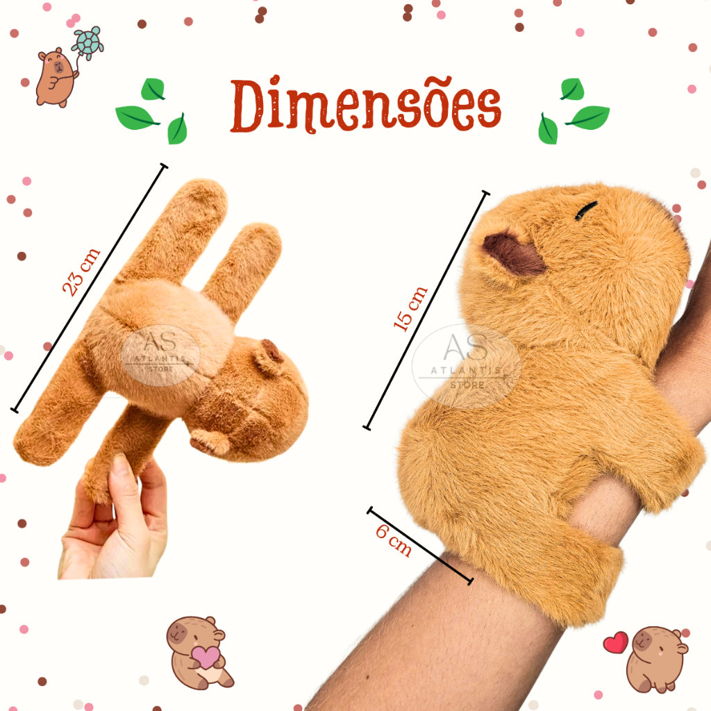 Pulseira Capivara de Pelúcia