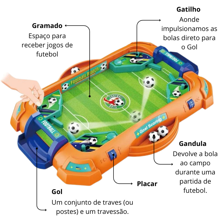 Mini Jogo de Futebol de Mesa Portátil