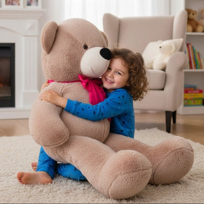 Urso de Pelúcia Gigante (1,10 metro) – Super Macio com Laço