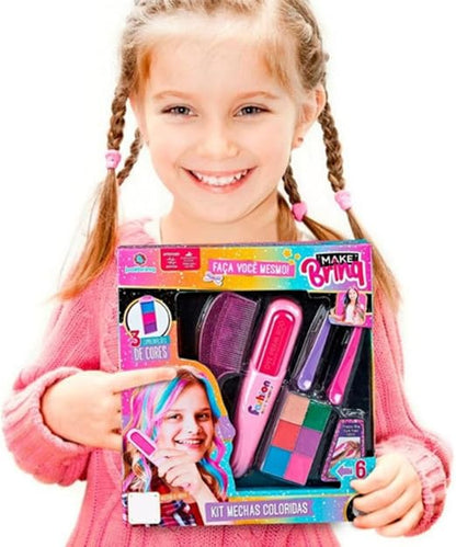 Kit Salão de Beleza Mechas Coloridas Infantil
