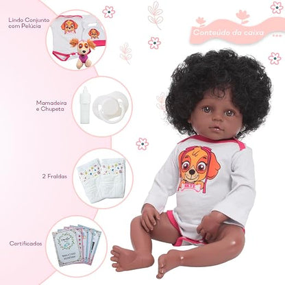 Bebê Reborn Realista - Cacheada + Acessórios