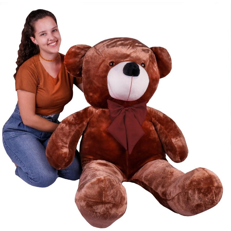 Urso de Pelúcia Gigante (1,10 metro) – Super Macio com Laço