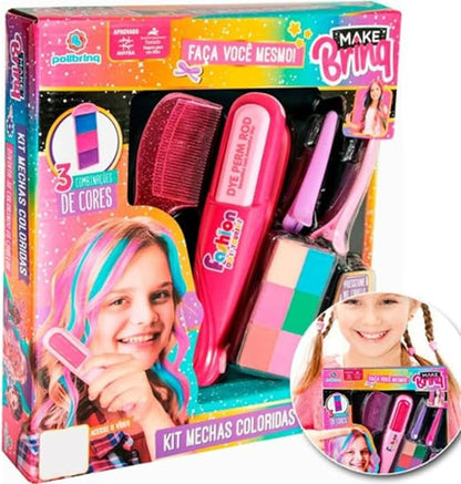 Kit Salão de Beleza Mechas Coloridas Infantil