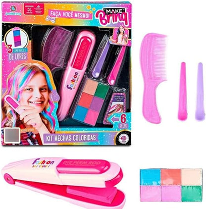 Kit Salão de Beleza Mechas Coloridas Infantil
