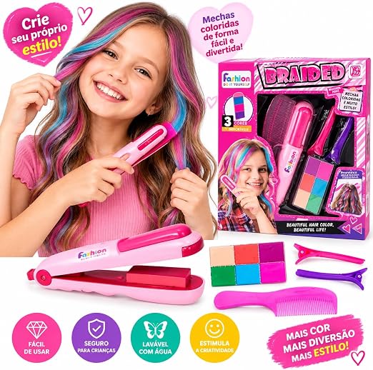 Kit Salão de Beleza Mechas Coloridas Infantil