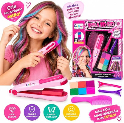 Kit Salão de Beleza Mechas Coloridas Infantil