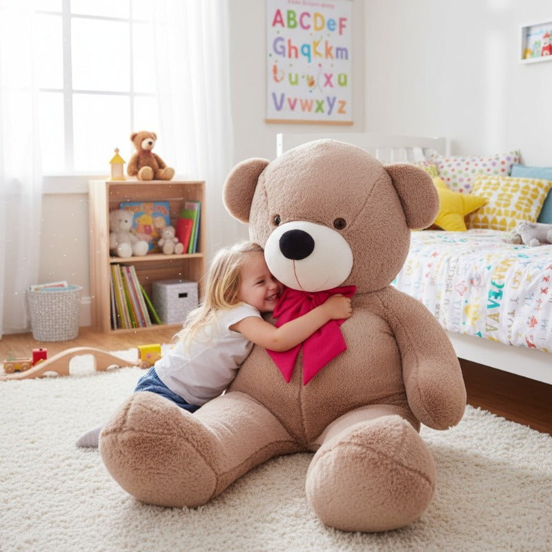 Urso de Pelúcia Gigante (1,10 metro) – Super Macio com Laço