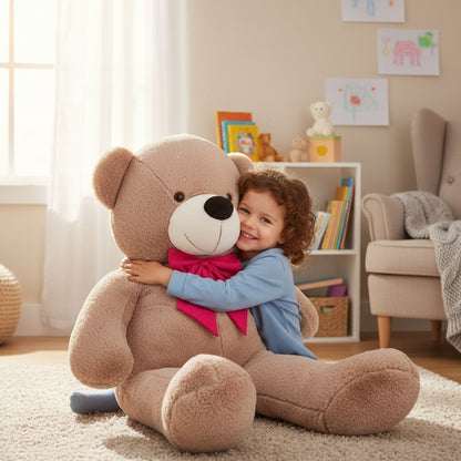 Urso de Pelúcia Gigante (1,10 metro) – Super Macio com Laço