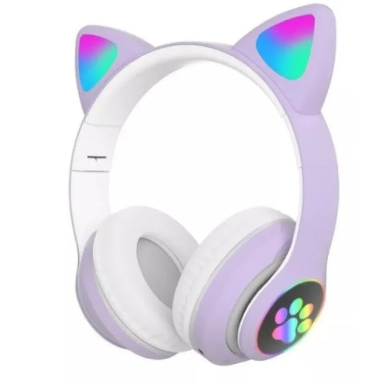 Fone De Ouvido Bluetooth Orelha Gatinho - Led Sem Fio