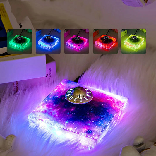 Disco Voador Magnético Flutuante com base Luminária