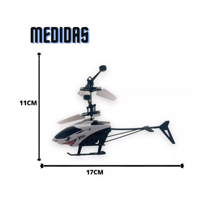 Helicóptero - USB Recarregável - Controle Remoto e Sensor de Mão