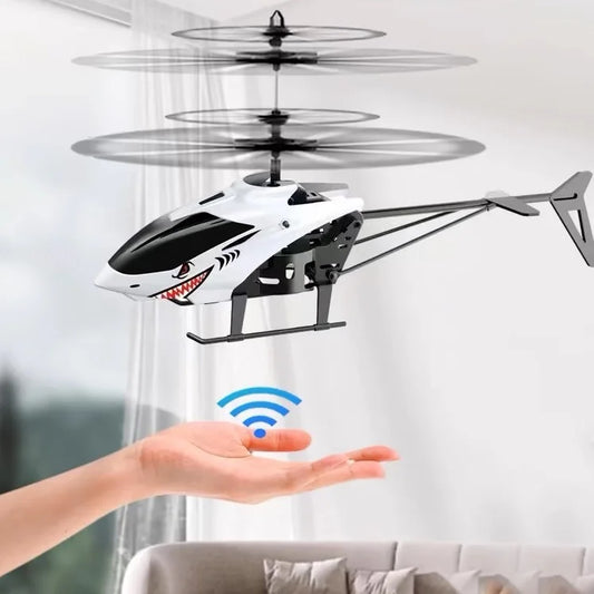 Helicóptero - USB Recarregável - Controle Remoto e Sensor de Mão
