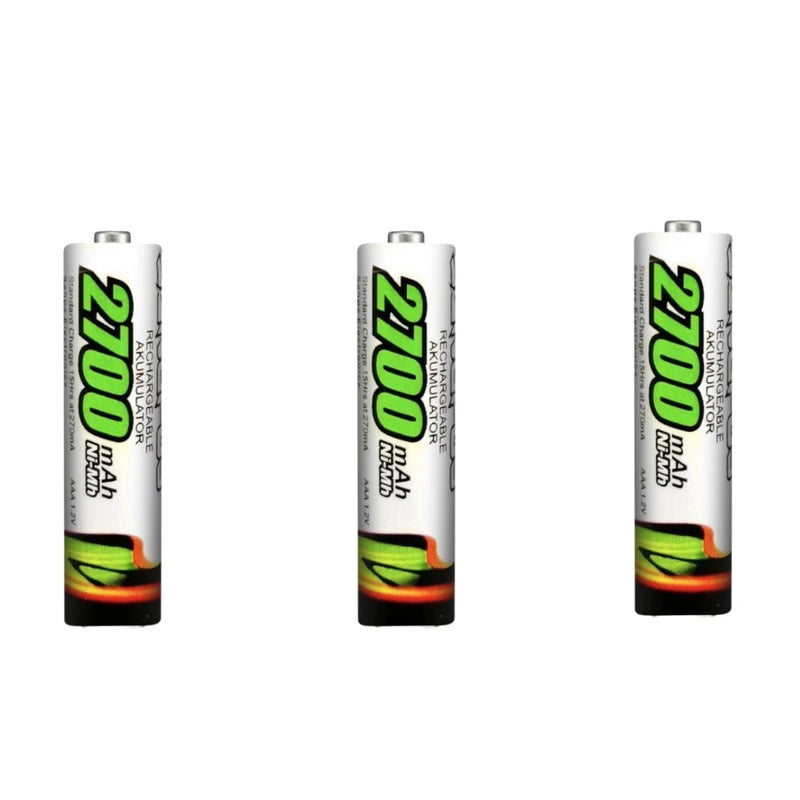 4 Pilhas Bateria Recarregáveis AAA 2700 Mah Durável