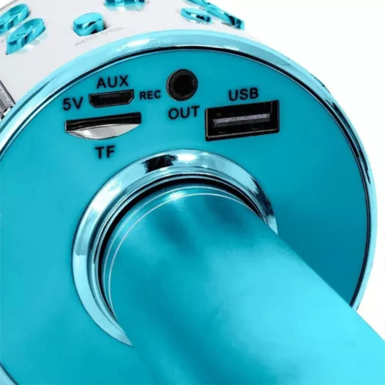 Microfone Bluetooth Karaokê (Grava + 4 efeitos de voz)