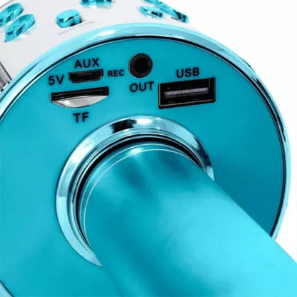 Microfone Bluetooth Karaokê (Grava + 4 efeitos de voz)