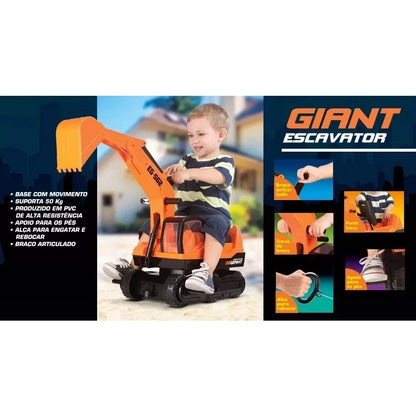 Trator Escavadeira Gigante Infantil - Roma Brinquedos