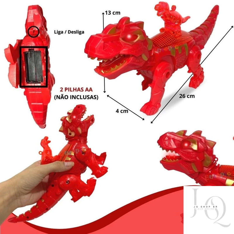 Dinossauro Robô Com Led, Movimento E Som