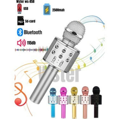 Microfone Bluetooth Karaokê (Grava + 4 efeitos de voz)