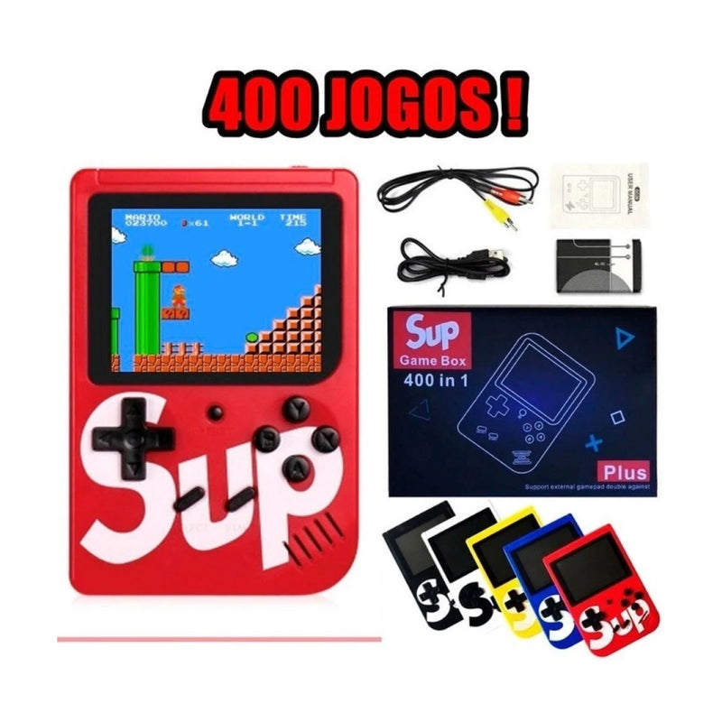 Mini Game Retro Portátil Recarregável Com 400 Jogos