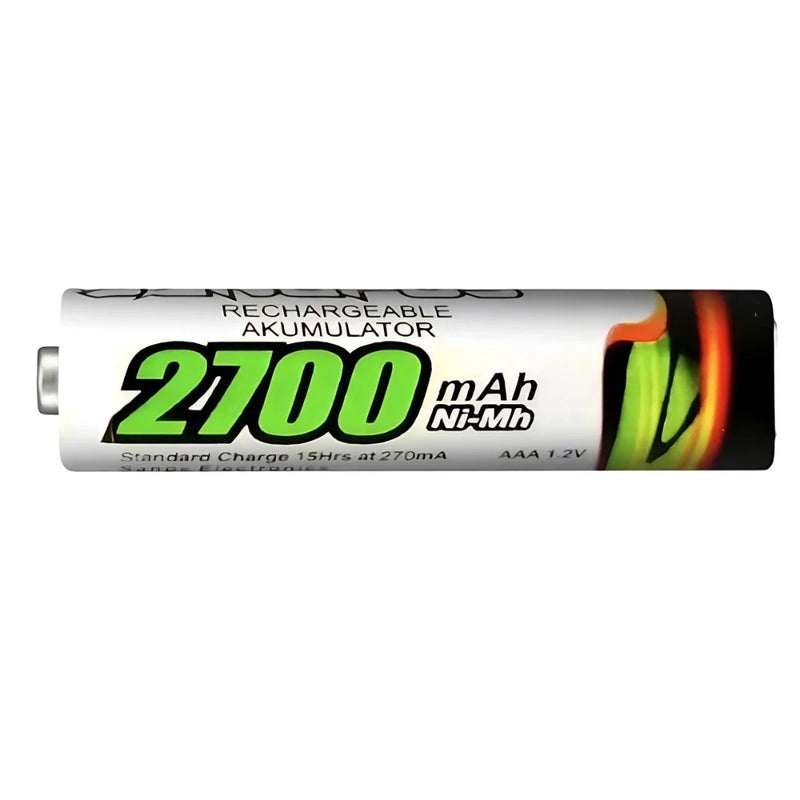 4 Pilhas Bateria Recarregáveis AAA 2700 Mah Durável