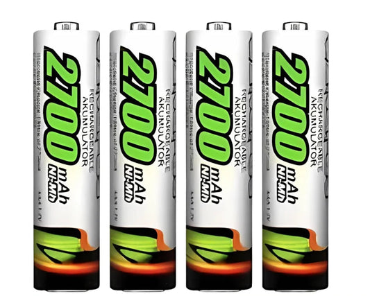 4 Pilhas Bateria Recarregáveis AAA 2700 Mah Durável