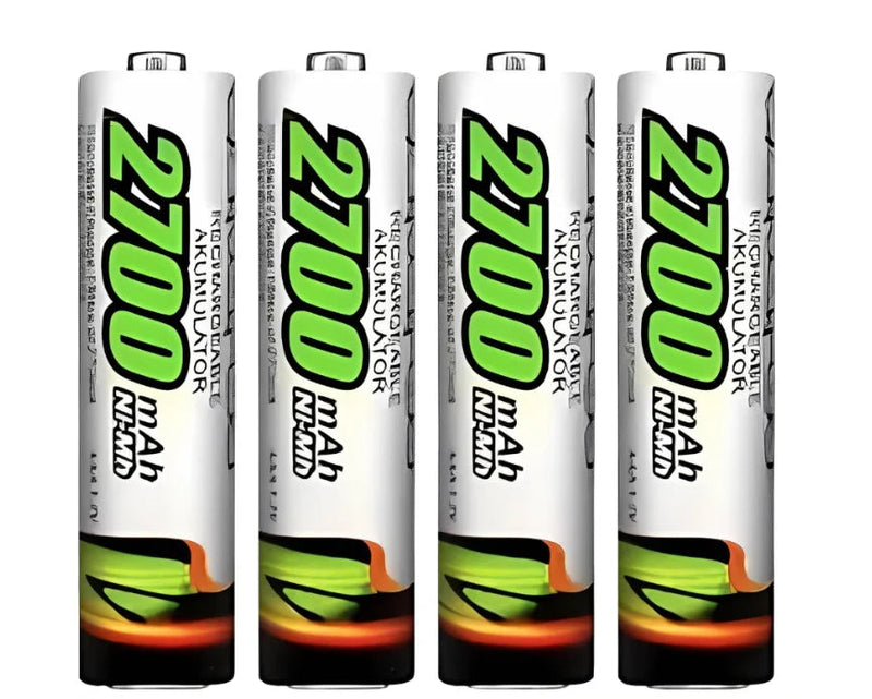 4 Pilhas Bateria Recarregáveis AAA 2700 Mah Durável