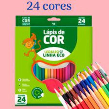 Lápis De Cor Leo & Leo 24 Cores (Ponta Resistente)