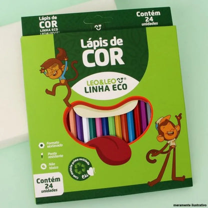 Lápis De Cor Leo & Leo 24 Cores (Ponta Resistente)