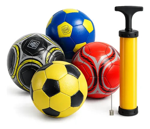 Kit Bola de Futebol + Bomba de Ar Manual