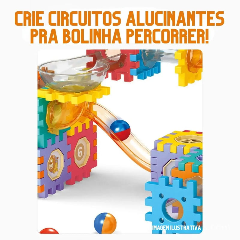 Brinquedo Modular 49 Peças – Circuito de Bolinhas Colorido