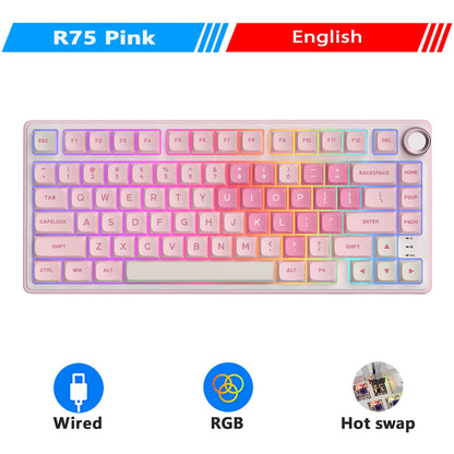 Teclado Gamer - RK R75 Rosa