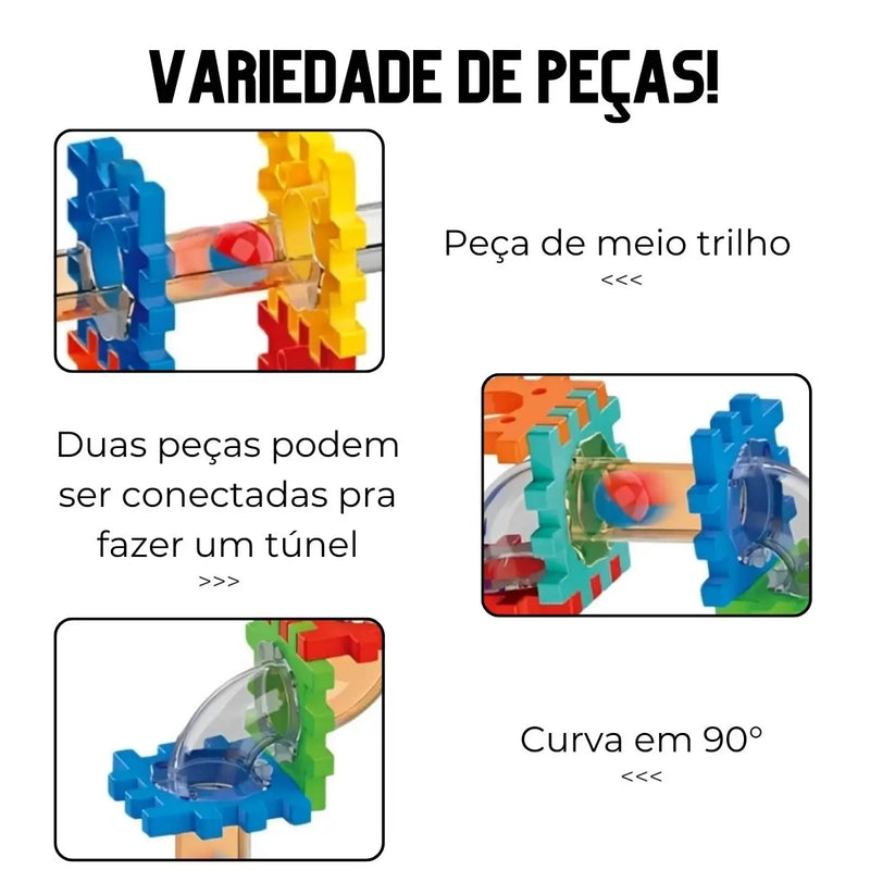 Brinquedo Modular 49 Peças – Circuito de Bolinhas Colorido