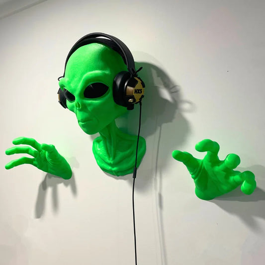 Busto Alien de Parede – Decoração 3D Sci-Fi!