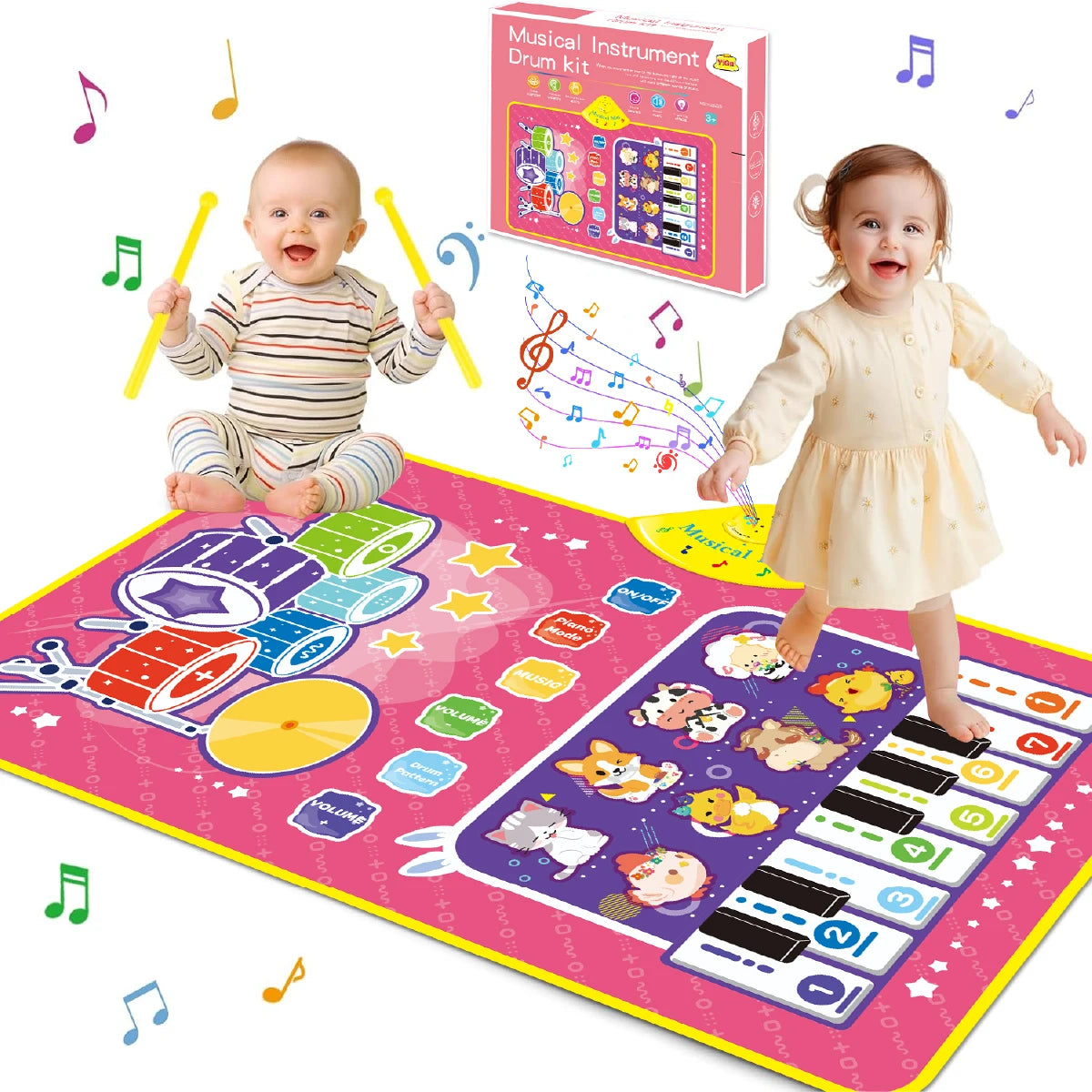Tapete Piano Musical Infantil 3 em 1