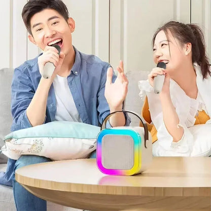 Boombox  e Microfone Duplo - Karaokê Bluetooth