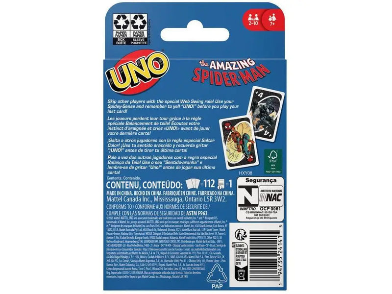 MATTEL - Jogo de cartas UNO Marvel Spider-Man