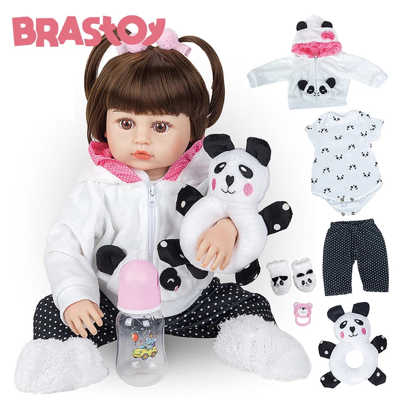 Boneca Reborn Panda 48cm