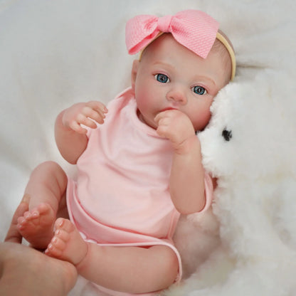 Boneca Bebê Reborn Realista 48cm – Menina Fofa com Corpo de Silicone